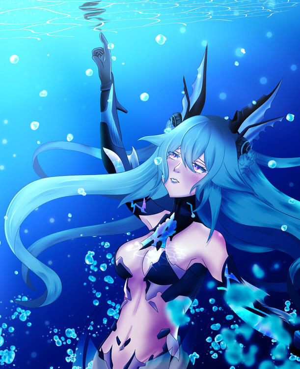 A fanart of Lamia from a mobile game Punishing Gray Raven